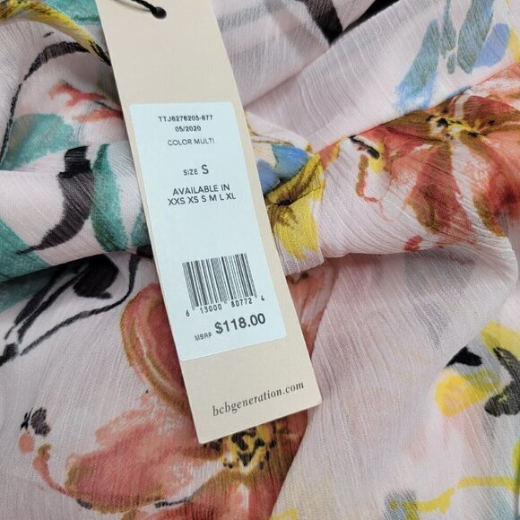 Bcbgeneration Aloha Floral Maxi Dress Pink NWT Size S - Picture 9 of 13